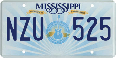 MS license plate NZU525