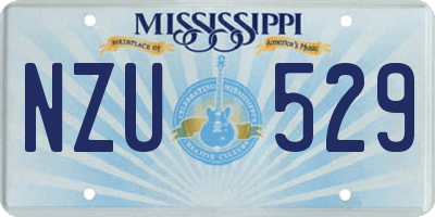 MS license plate NZU529