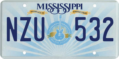 MS license plate NZU532