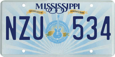 MS license plate NZU534
