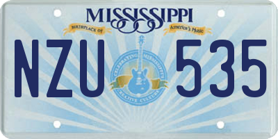 MS license plate NZU535