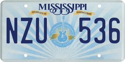 MS license plate NZU536