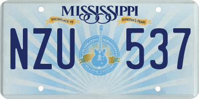 MS license plate NZU537