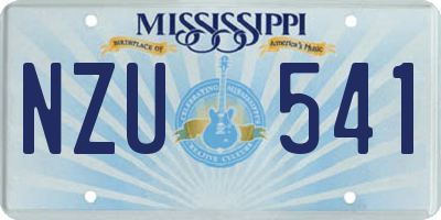 MS license plate NZU541