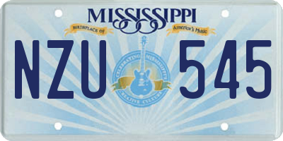MS license plate NZU545