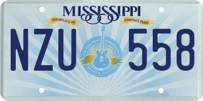 MS license plate NZU558