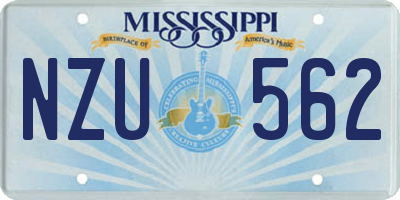 MS license plate NZU562