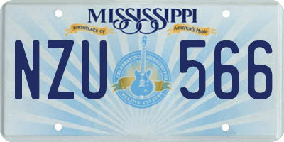 MS license plate NZU566