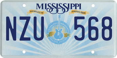 MS license plate NZU568