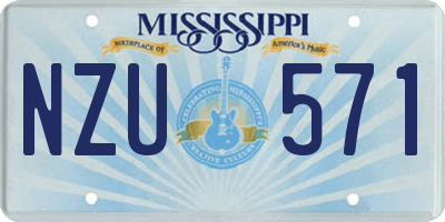 MS license plate NZU571