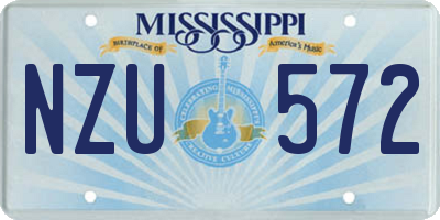 MS license plate NZU572