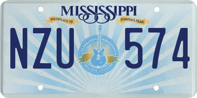MS license plate NZU574