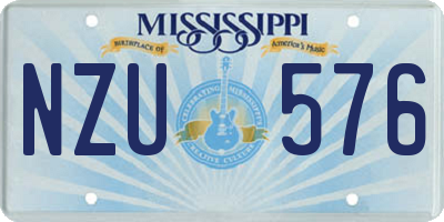 MS license plate NZU576