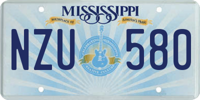 MS license plate NZU580