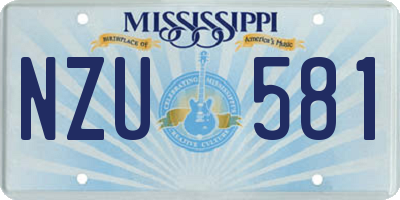 MS license plate NZU581