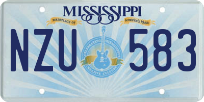 MS license plate NZU583