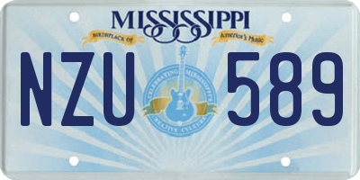 MS license plate NZU589