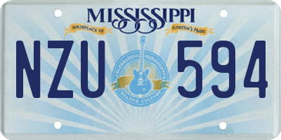 MS license plate NZU594