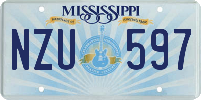 MS license plate NZU597