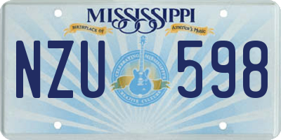 MS license plate NZU598