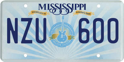 MS license plate NZU600