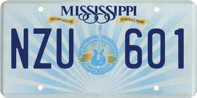 MS license plate NZU601
