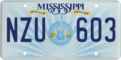 MS license plate NZU603