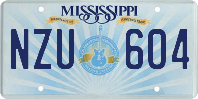 MS license plate NZU604