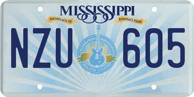 MS license plate NZU605