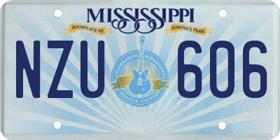 MS license plate NZU606