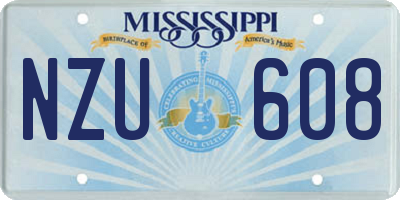 MS license plate NZU608