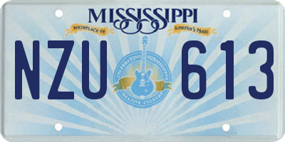 MS license plate NZU613