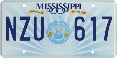 MS license plate NZU617