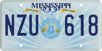 MS license plate NZU618