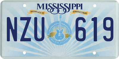 MS license plate NZU619