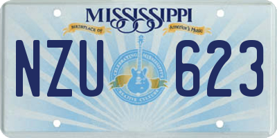MS license plate NZU623