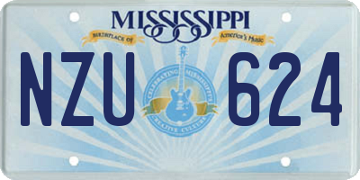 MS license plate NZU624