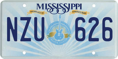 MS license plate NZU626