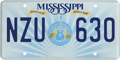 MS license plate NZU630