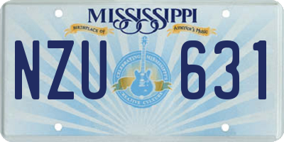 MS license plate NZU631