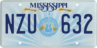 MS license plate NZU632