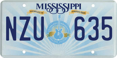 MS license plate NZU635