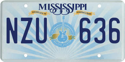 MS license plate NZU636