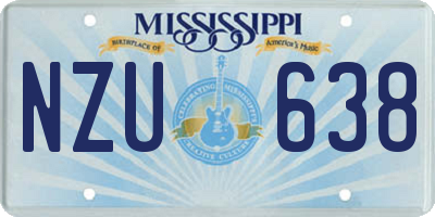 MS license plate NZU638