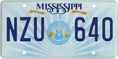 MS license plate NZU640