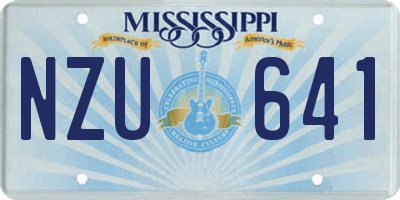 MS license plate NZU641