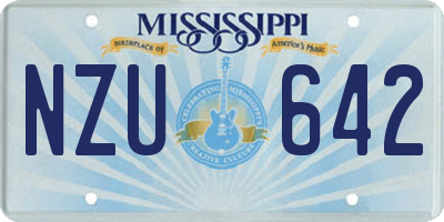 MS license plate NZU642