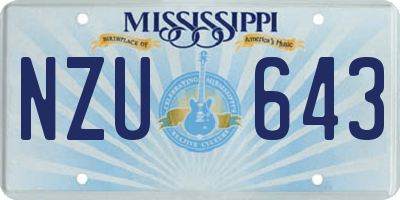 MS license plate NZU643