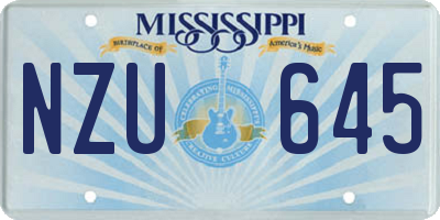 MS license plate NZU645