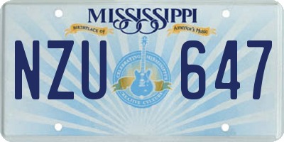 MS license plate NZU647